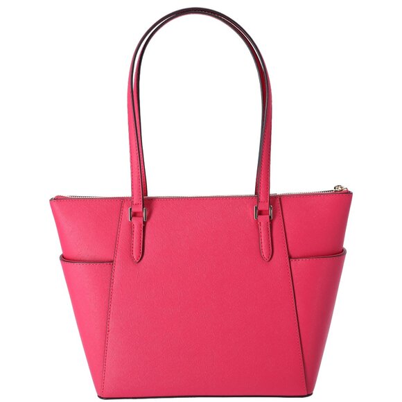 Michael Kors Charlotte Large Top Zip Leather Tote Electric Pink Saffiano Leather - Picture 5 of 6